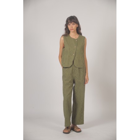 Gilet asymétrique brodé