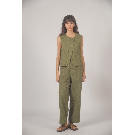 Gilet asymétrique brodé