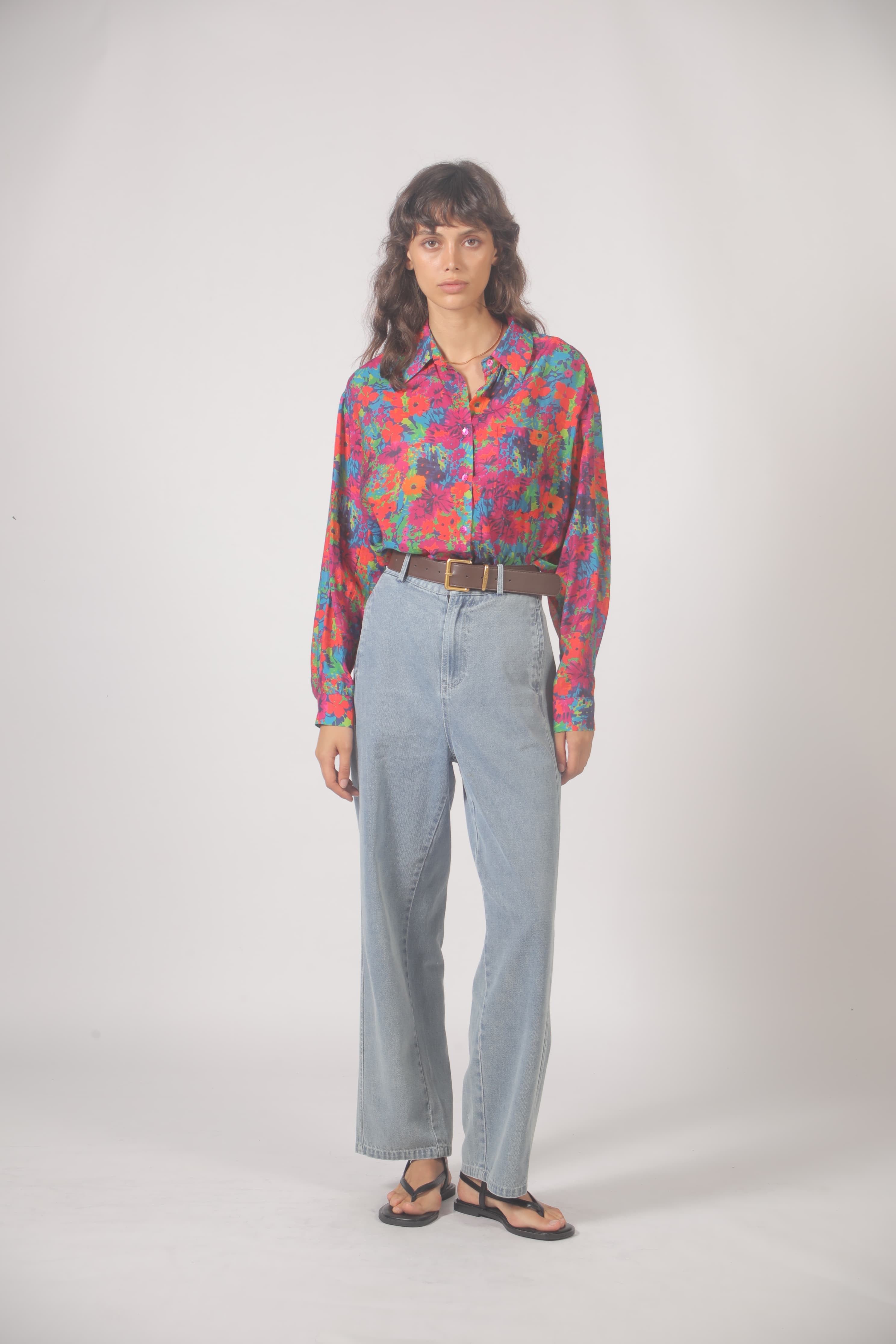 Blouse imprimé multicolore