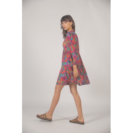 Robe courte multicolore