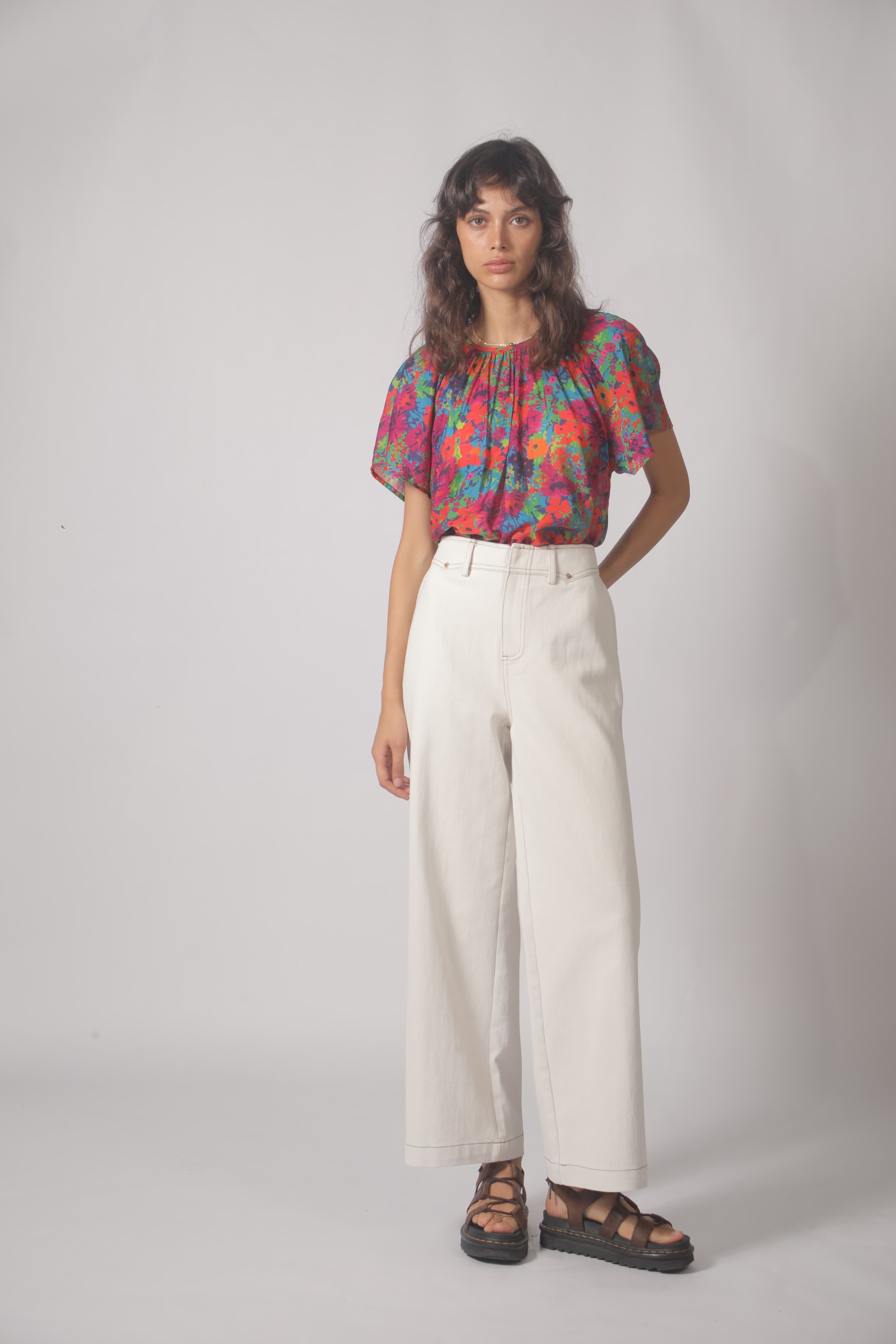 Top imprimé multicolore