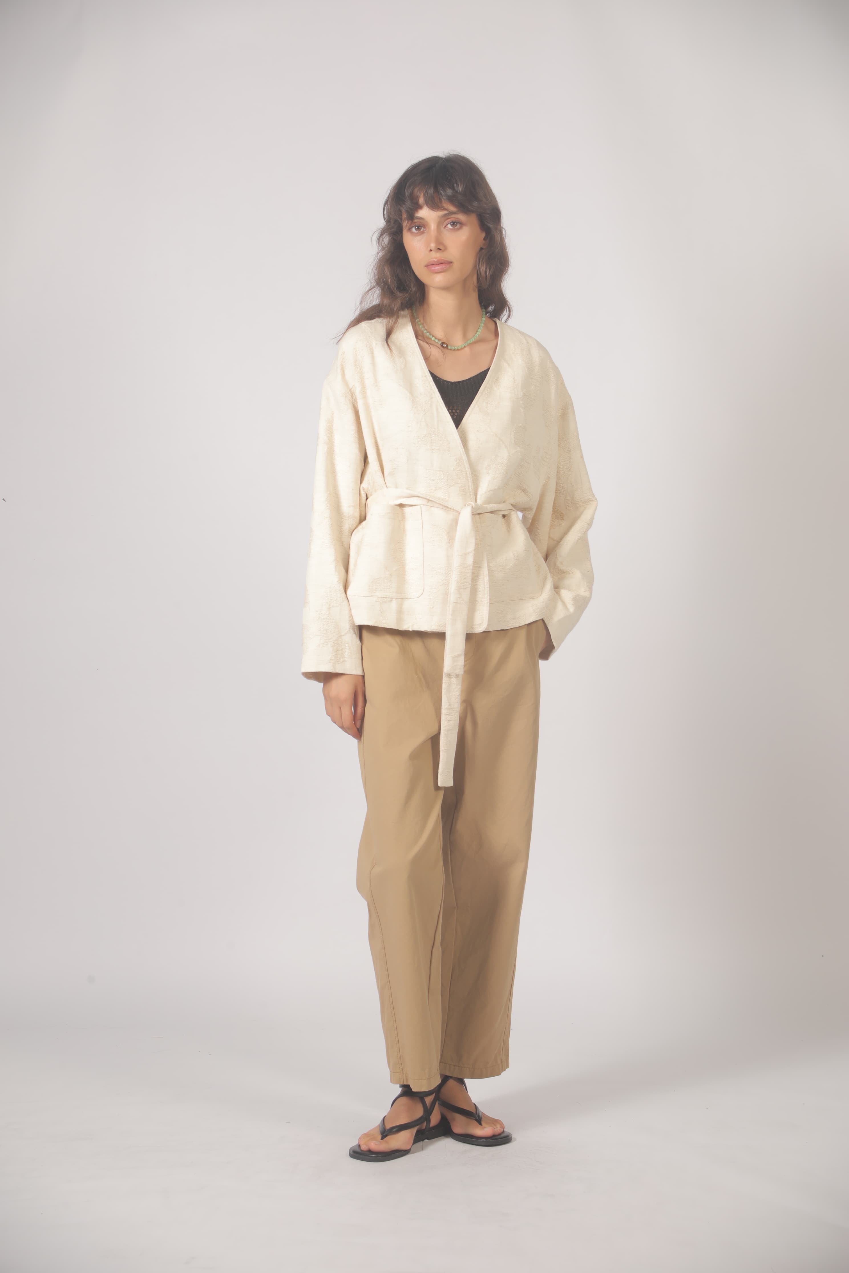 Veste  jacquard à nouer