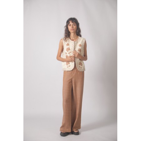 Gilet en jacquard brodé