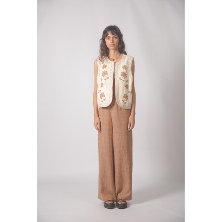 Gilet en jacquard brodé