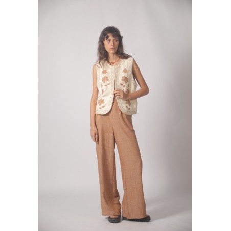 Gilet en jacquard brodé