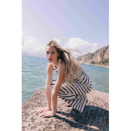 Pantalon en maille marinière