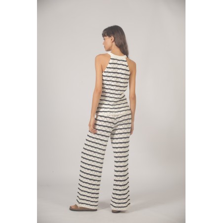 Pantalon en maille marinière