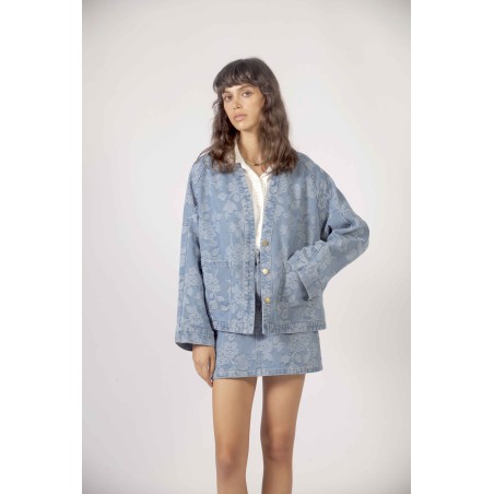 Veste jean Jacquard