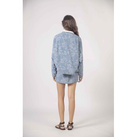 Veste jean Jacquard