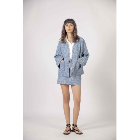 Veste jean Jacquard