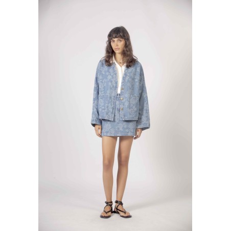 Veste jean Jacquard