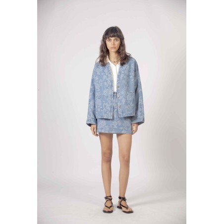 Veste jean Jacquard