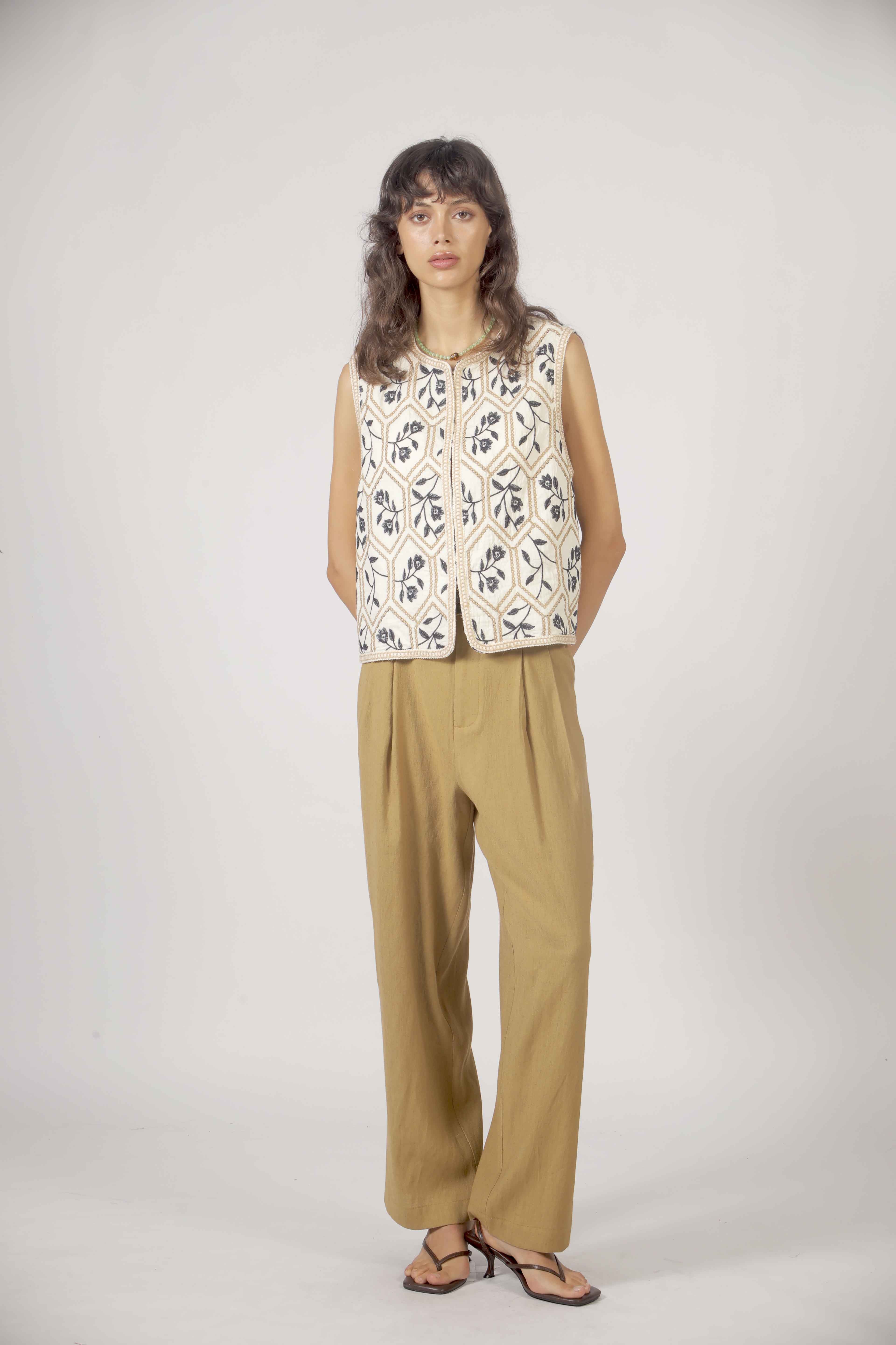 Gilet brodé floral