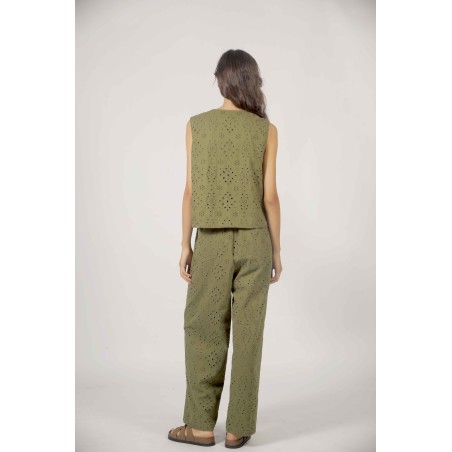 Gilet asymétrique brodé