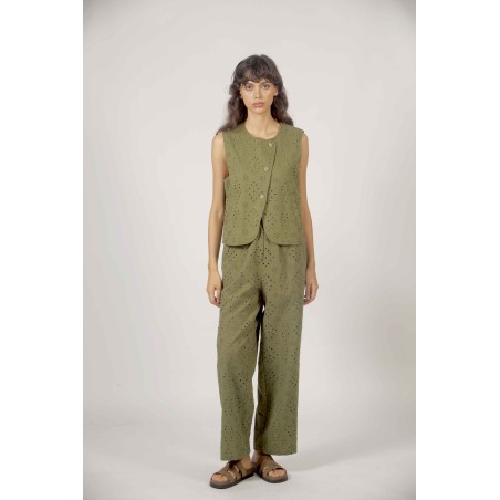 Gilet asymétrique brodé