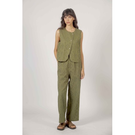 Gilet asymétrique brodé