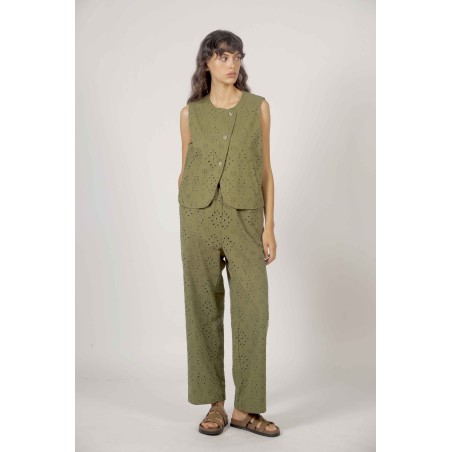 Gilet asymétrique brodé