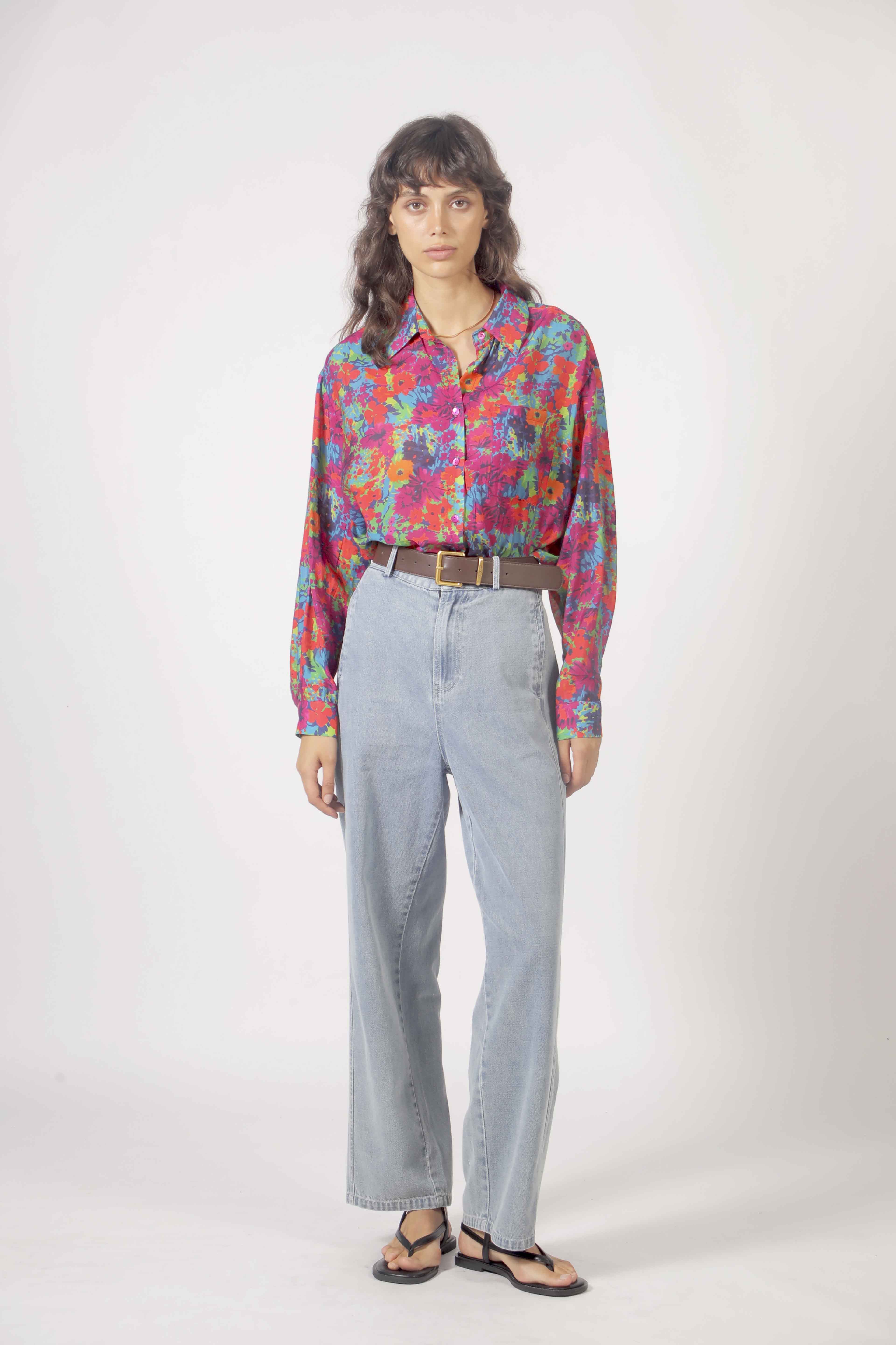 Blouse imprimé multicolore