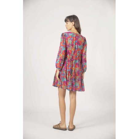 Robe courte multicolore