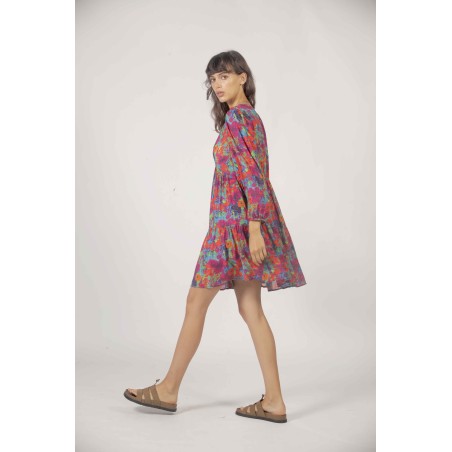 Robe courte multicolore
