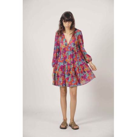 Robe courte multicolore