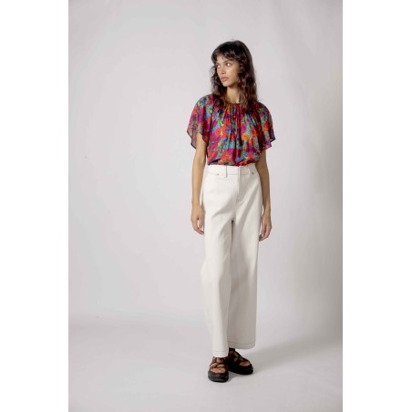 Top imprimé multicolore