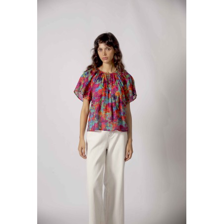 Top imprimé multicolore