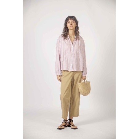 Blouse tissée rayée