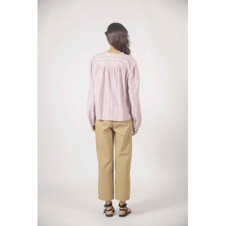 Blouse tissée rayée