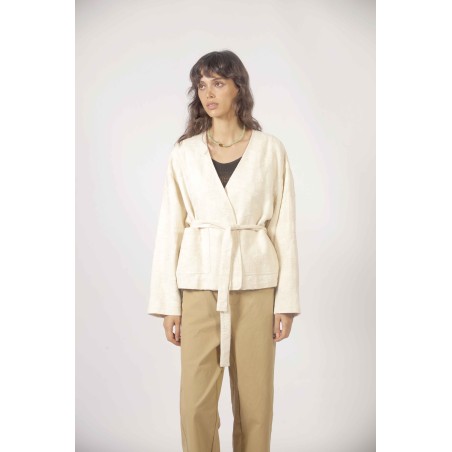 Veste  jacquard à nouer