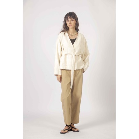 Veste  jacquard à nouer