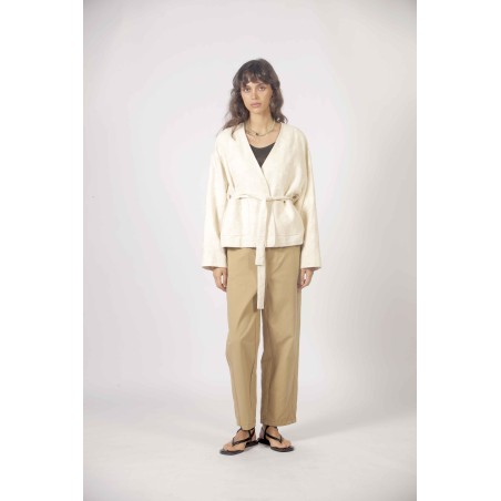 Veste  jacquard à nouer