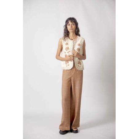 Gilet en jacquard brodé