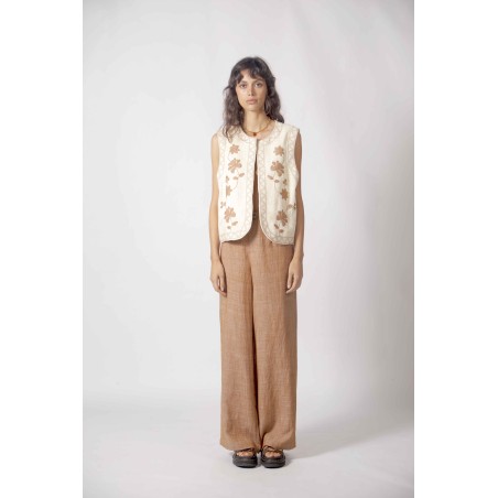 Gilet en jacquard brodé