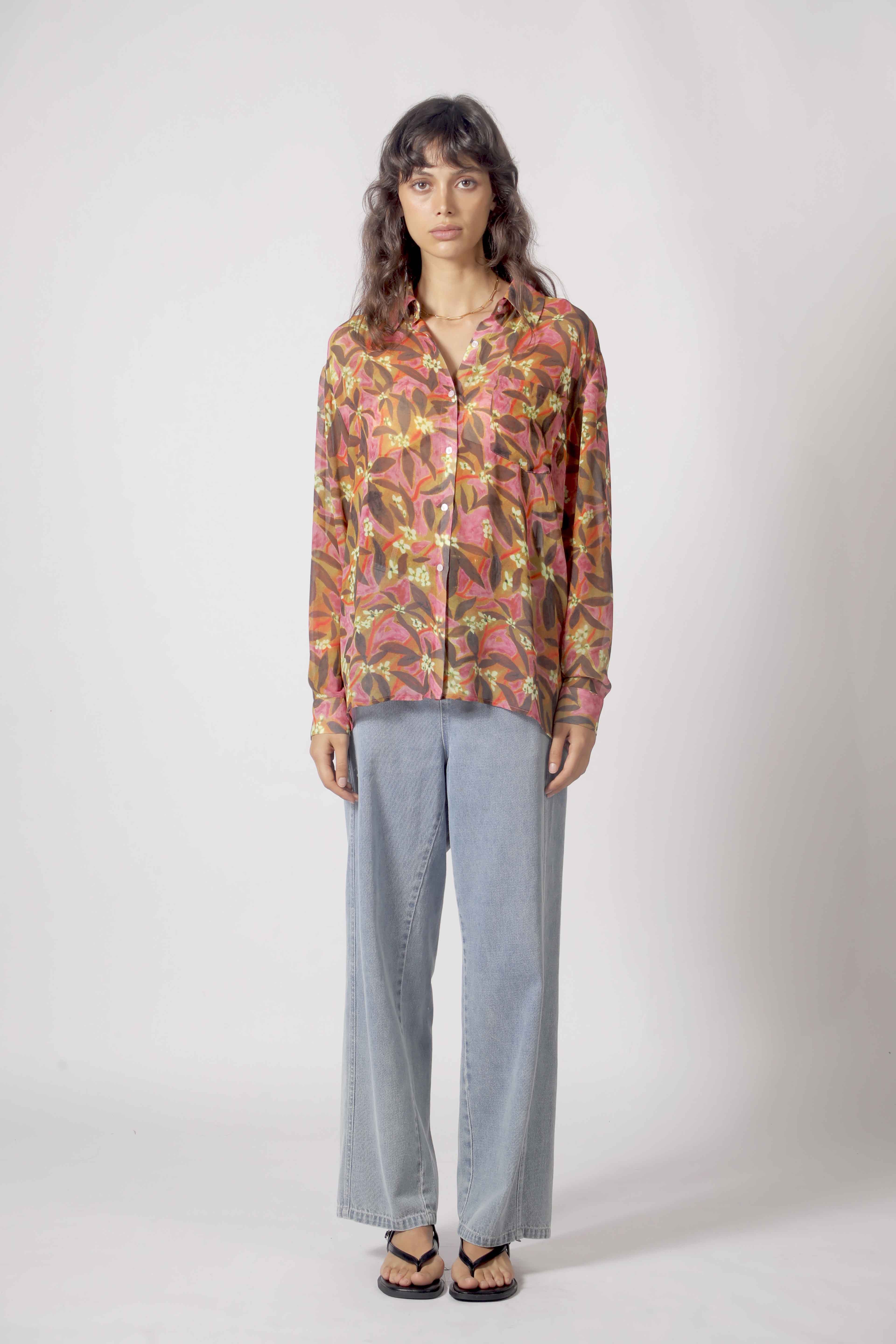 Chemise imprimé végétale