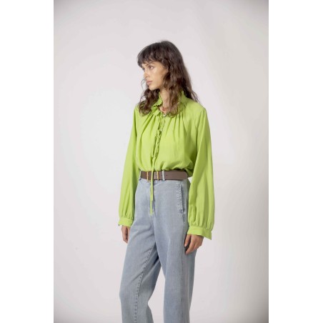 Blouse col plissé