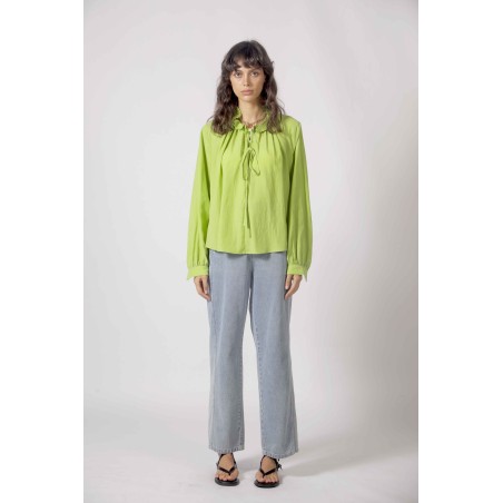 Blouse col plissé
