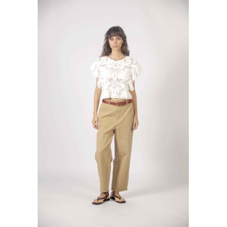 Top en crochet à volants