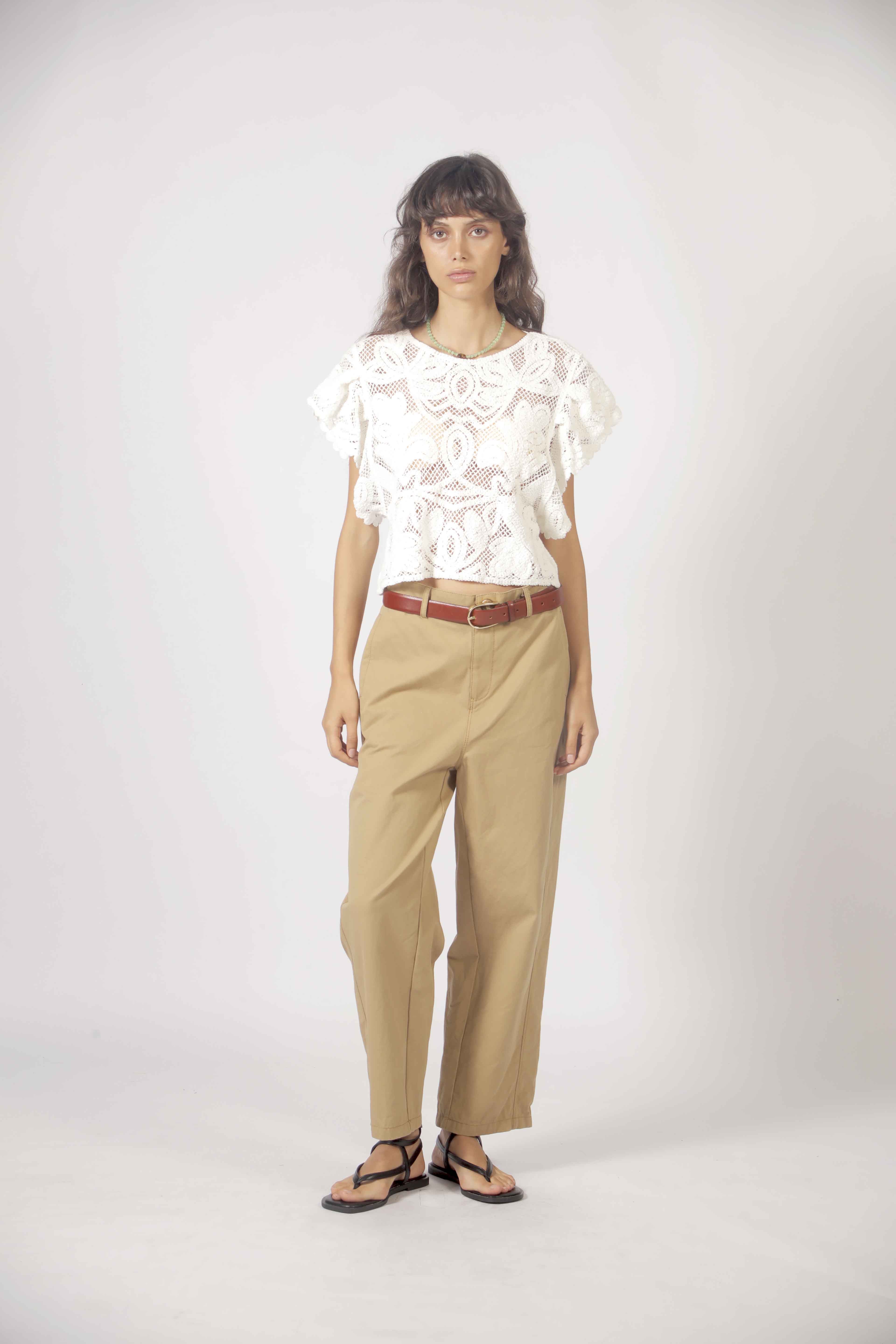 Top en crochet à volants