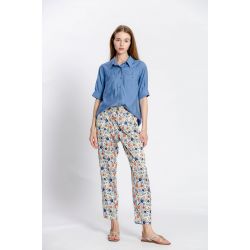 Chemisier uni col chemise