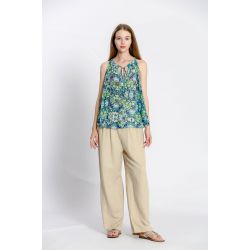 Blouse imprimé fleuri col v