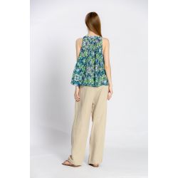 Blouse imprimé fleuri col v