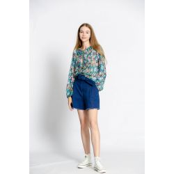 Blouse imprimé fleuri col v
