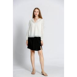 Blouse uni col v