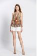 Blouse imprimé col v à nœud