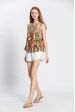 Blouse imprimé col v à nœud