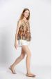 Blouse imprimé col v à nœud