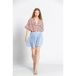 Blouse imprimé fleuri col v