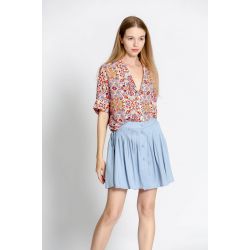 Blouse imprimé fleuri col v