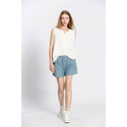 Blouse uni col rond